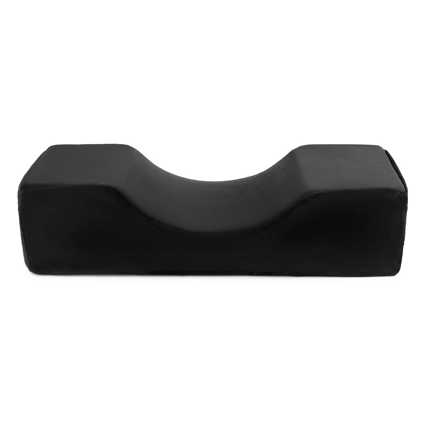 QWORK® U-Shape Pillow, Eyelash Extension Pillow with Flannel and Sponge Material, for Beauty Salon Home Use (Black)-image-2