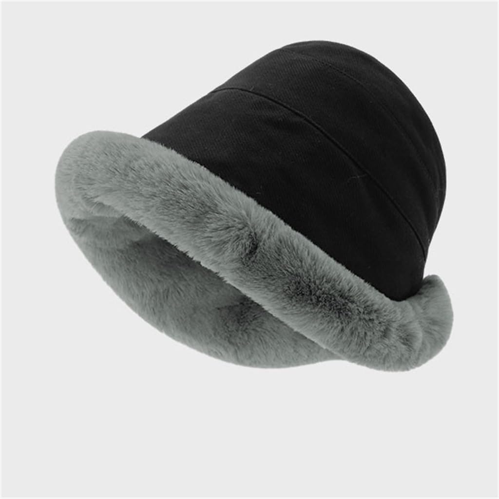 Thickened Plush Hat Female Padded Bucket Hat Female Cold-proof Thickened Warm Ear Protection Hat