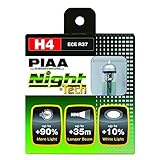 Piaa 10704 H4 (9003 or HB2) Night Tech High Performance Halogen Bulb, (Pack of 2)