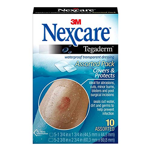 3M Nexcare Tegaderm Waterproof Transparent Dressing Assorted Pack - 10 Dressings, Pack of 3