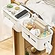 Bett Organizer zum Einhängen Betttaschen Aufbewahrungskorb Nachttisch Caddy Tasche für Buch Magazin Schlafsaal Büro Zuhause (Muster 3-Beige mit Deckel)