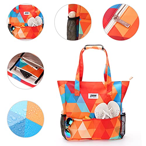 SHWN Original flower waterproof big bag shoulder bag, suitable for gym beach travel daily bag upgrade version - Image 2