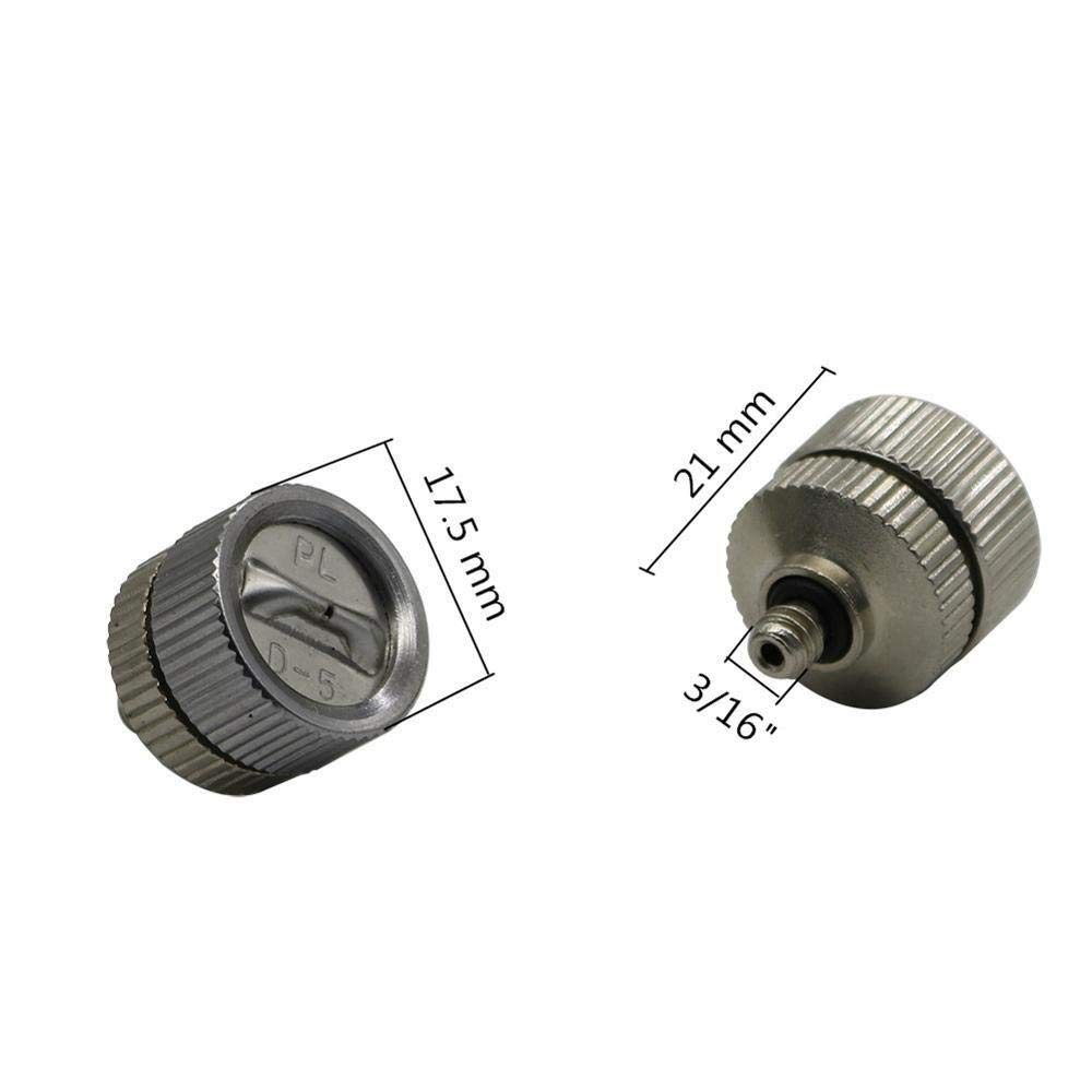 Schnellanschluss-Gartenschlauch, 90 Grad, fächerförmig, Niederdruck-Messingdüsen, 3/16 Zoll Gewinde, Zerstäubersprüher, Gartenbewässerungssprinkler, 40 Stück (Farbe: Silber)