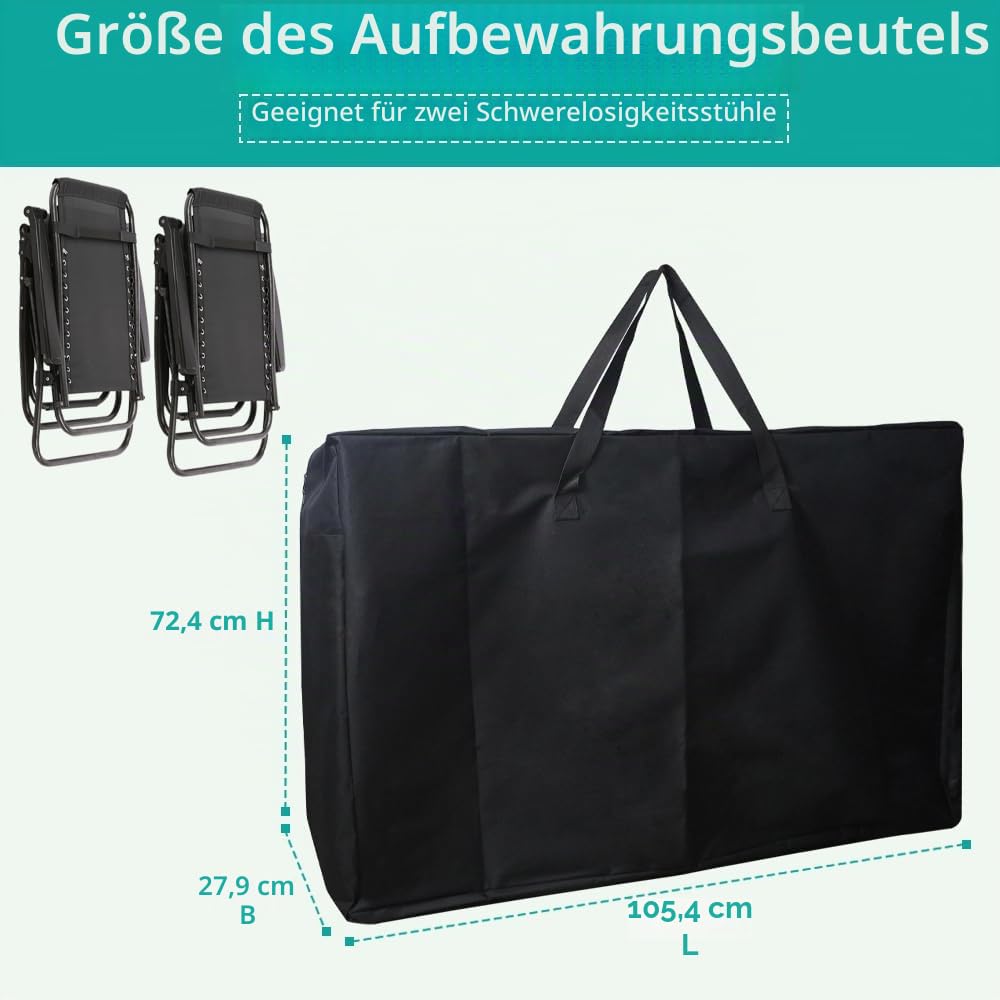 Große Aufbewahrungstasche für Gartenmöbel, 105 x 73 x 28 cm, strapazierfähig, 600D, Abdeckung für Strand, Lounge, Camping, zusammenklappbar, Terrasse