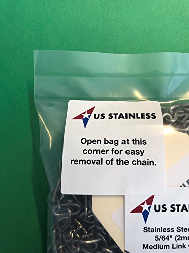 US STAINLESS Stainless Steel 316 Chain 5/64