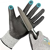 Kebada Cut Resistant Gloves, ANSI A2 Cutting Gloves, PU Coated Anti Cut Gloves C2, Touchscreen, Multi-Purpose, 1 Pair, Medium