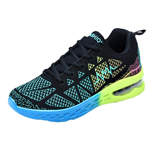 WWricotta LuckyGirls Zapatillas de Correr Hombre Mujer Geometría Casual Moda Cómodas Calzado para Deporte Zapatos para Andar con Cordones Bambas de Running Deportivas Zapatos de Gimnasia