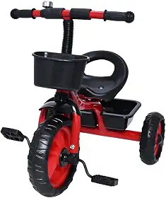 Zippy Toys Triciclo Infantil, Feito de Plástico e Aço Carbono. Possui Cestas de Armazenamento e Campainha Trim Trim. Indicado Para Crianças Até 03 Anos e Suporta Até 25kg (Vermelho)