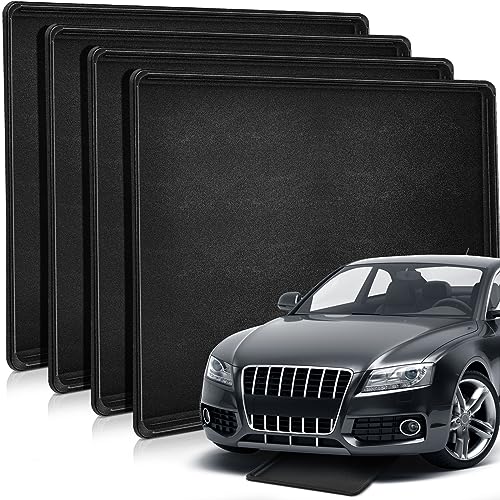 Datanly 4 Pcs 35 x 24 Inches Auto Drip Tray Oil Drip Pan for Under Car Plastic Oil Tray to Keep Garage Show Room Driveway Floor Safe and Clean from Fluid Drippings