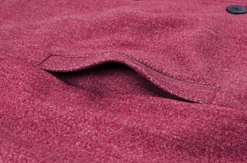 Long Pea Coats for Women Winter Stand Collar Single Breasted Wool Coat Casual Notch Lapel Single-Breasted Peacoat3