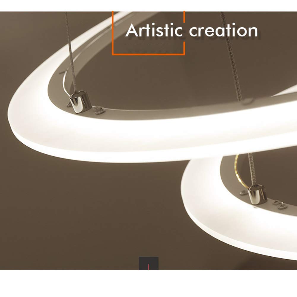 Żyrandol akrylowy Led, 3 pierścienie Oświetlenie wiszące Współczesny kolczyk Lampa wisząca Salon Sypialnia Wisiorek Oprawy oświetleniowe-biały D:30+50+70Cm interesting