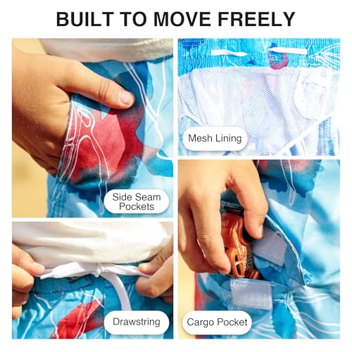 Image of Kanu Surf Boys' Terrapin Turtle Quick Dry Beach Board Shorts Swim Trunk