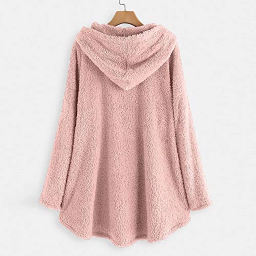 Ranoff Top Loose Sweatshirt Women\'s Hoodie Long Sleeve Pocket Plush Cute Cat Embroidered Solid Color Jacket Sweatshirt Plus Size Warm Hoodie (Pink, XXL) - Thumbnail 3