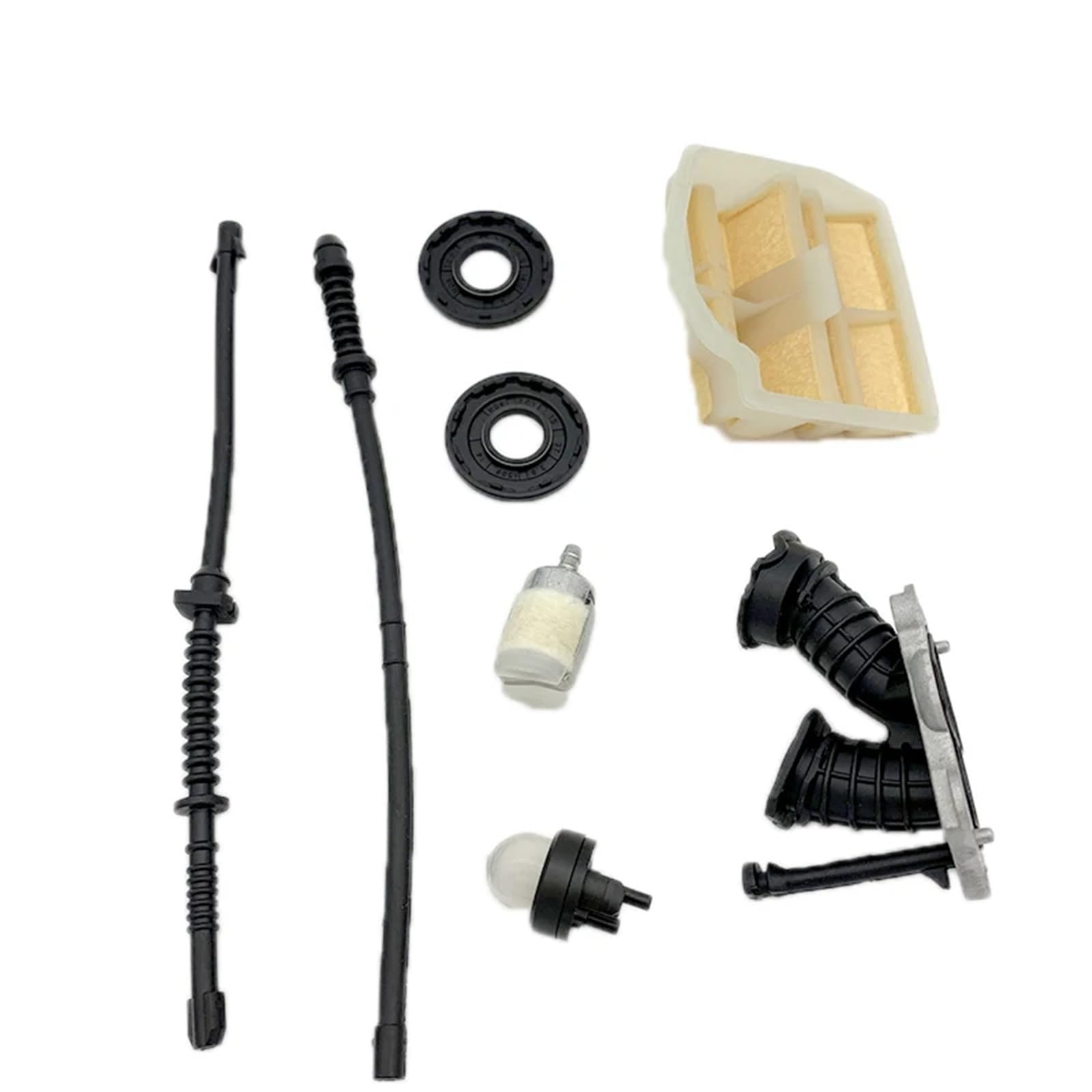 Filtro de aire, colector de admisión, línea de retorno de combustible, manguera, filtro, compatible con motosierra de gasolina HU-SQV-AR-A 450, 445 E, 450E, 445E, 544082301