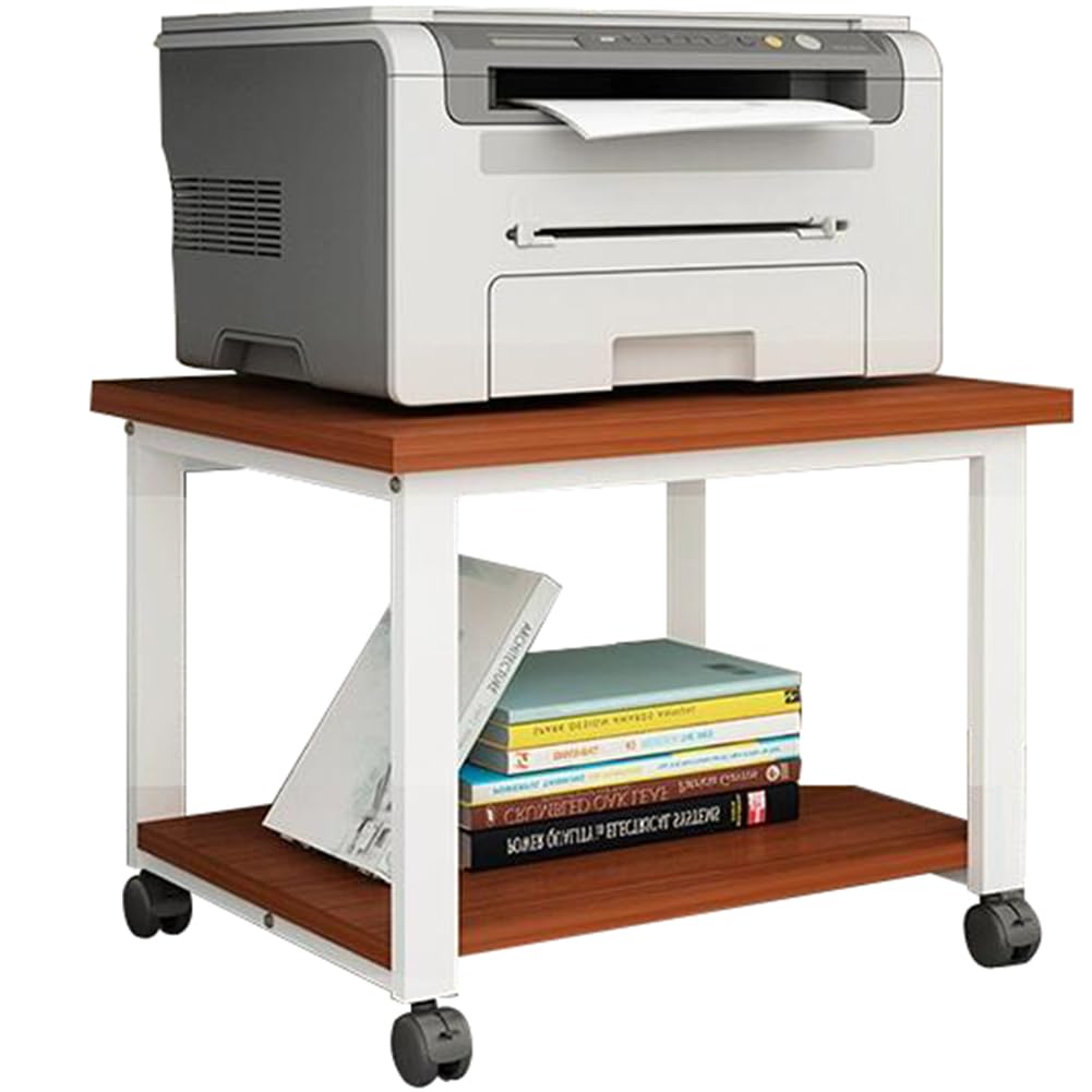 Amazon.co.jp: デスク下 収納 棚 2段 プリンタラック キャスター付き