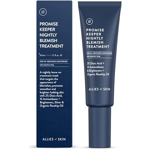 Allies of Skin Promise Keeper Blemish Sleeping Facial: Night Cream Moisturizer Treatment. Dioic + Mandelic + Lactic Acid, Manuka Honey, Rosehip Oil. Hydrates & Refines Skin 1.7 oz / 50 ml Cover