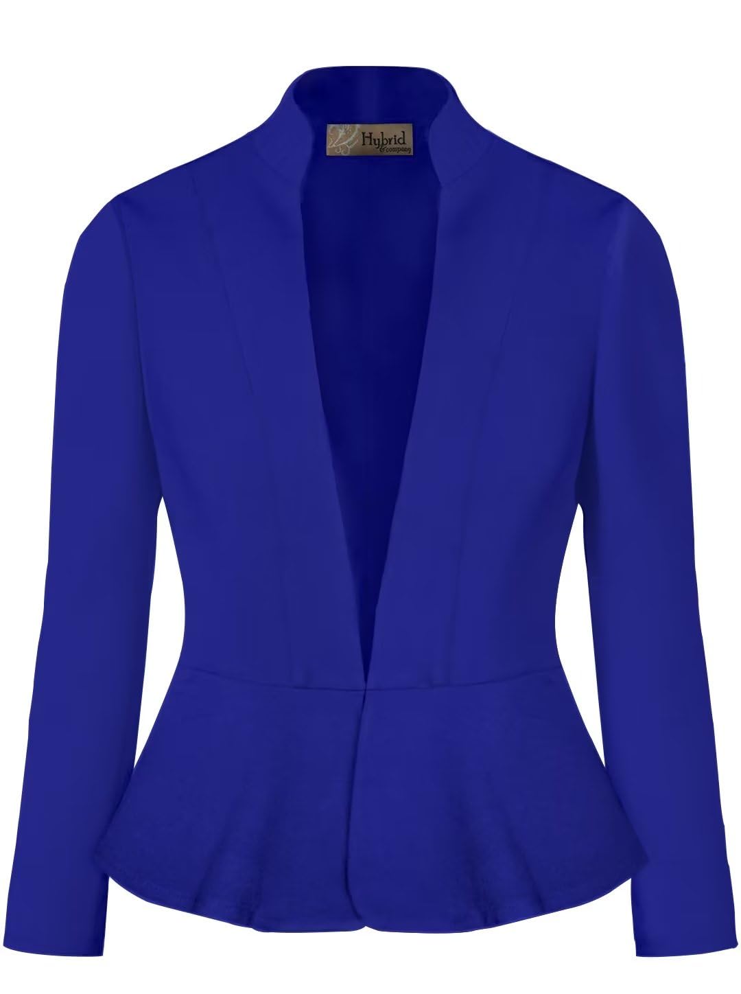 Hybrid & Company Women's Casual Work Office Elegant Open Front Premium Nylon Ponte Stretch Blazer Jacket