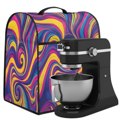Coffee Maker Cover Colorful Abstract Pattern Kitchen Appliance Covers Small Appliance Covers Blender Cover Juicer Cover Dust Covers for Kitchen Appliances with Top Handle and Pockets,Washable,B87
