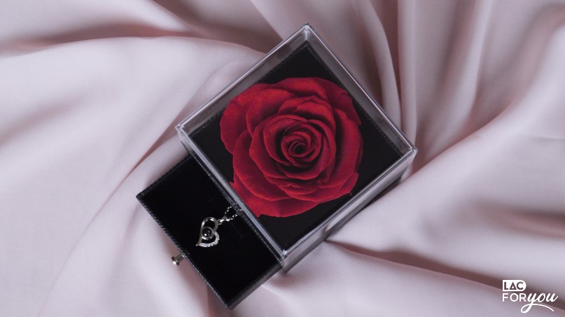 ALLOMN Eternal Real Rose, handgemaakte Eternal Rose sieraden cadeaudoos met Lch Love You ketting voor vrouw, vriendin moeder dochter verjaardag jubileum Valentijnsdag Moederdag Kerstmis