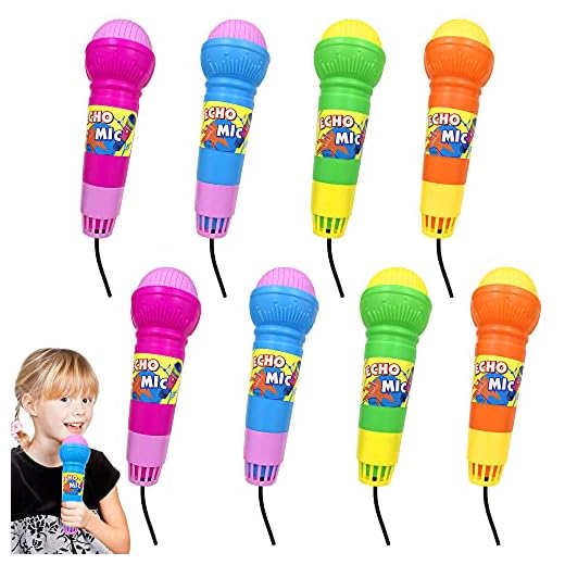 PPXMEEUDC 8 PCS Echo Toy Microphones for Kids Karaoke Mics for Children with Echo Effect Lightweight Music Toys Fun Supplies for Birthday Picnic BBQ or Party