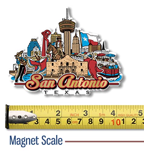 Imán decorativo San Antonio Texas 4.21 x 3.22 pulg miniatura 2