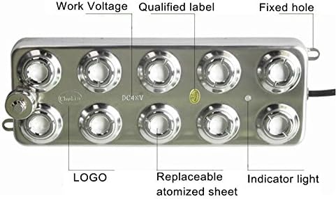 TOPCHANCES 6kg/h 10 Head 300W Ultrasonic Mist Maker Fogger Air Humidifier with Waterproof Power Accessories Fountain Pond Atomizer for Greenhouse Hydroponics Garden/Lawn/Pond 220V