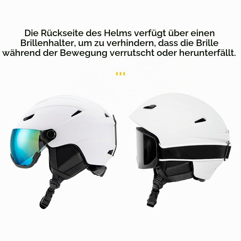 Lixada Skihelm mit Visier I Atmungsaktiver Skihelm Herren & Damen mit Lüftungsöffnungen I Unisex Skihelm I Größenverstellbar I Kopfumfang 55-61 cm