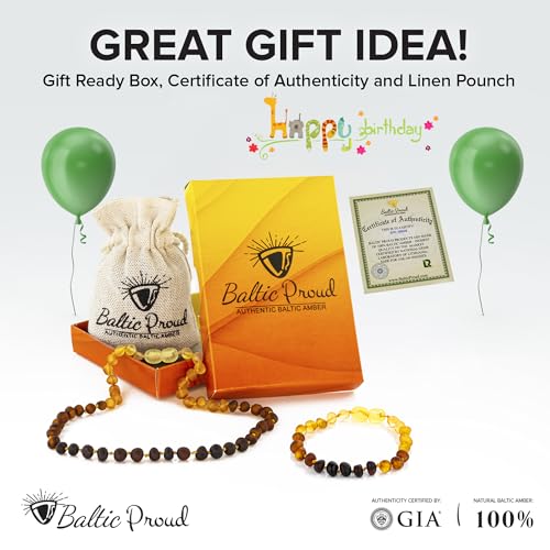 Baltic Proud Amber Necklace and Bracelet Gift Set (Unisex Rainbow Raw 12.5 Inches/5.5 Inches) - Certified Premium Quality Raw Baltic Sea Amber4