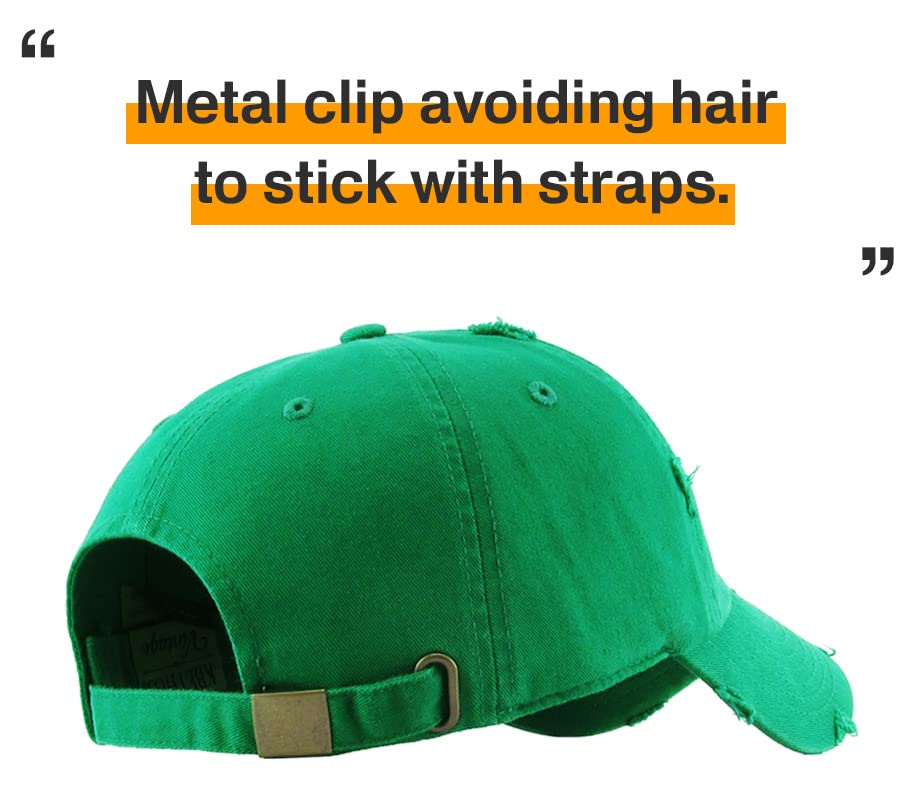 Image of KBETHOS Vintage Washed Distressed Cotton Dad Hat Baseball Cap Adjustable Polo Trucker Unisex Style Headwear