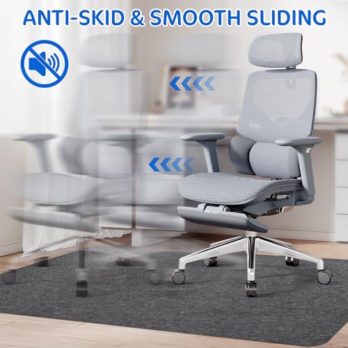 Image of Office Chair Mat for Hardwood Floor, 36 inch x 55 inch under Desk Rug for Rolling Chair, Computer Gaming Chair Mat, Large Heavy Duty Slip Resistant Floor Protector for Home Office (Gray)