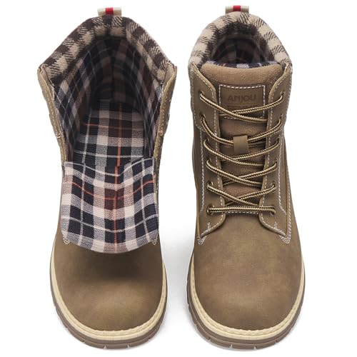 Image of ANJOUFEMME Outdoor Hiking Boots for Women Waterproof - Womens Ankle Boots Lightweight Snow Winter Boots for Trekking Walking