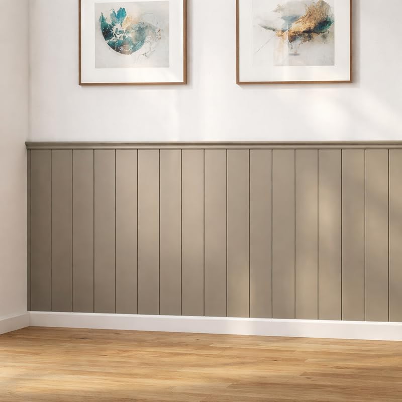 Cheshire Mouldings WPKT7A Tongue and Groove Wall Panel Kit (9mm Thick, 125mm Wide, 1200mm Long) - Durable MDF Panels for Easy Installation, Customizable & Paintable, Green - Pack of 1
