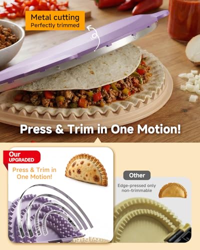 Image of 4-in-1 Tortilla Sealer - Multi-Size Tortilla Crimper for 4 inch, 6 inch, 8 inch, 10 inch Wraps, Quesadilla Crimper with Detachable Shark Tooth Design, Stainless Steel Edge, Suitable for Making Sealed Taco, Dumpling