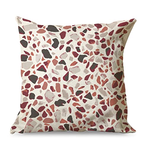 QVOOD Terrazzo Housse de coussin en lin texturé pour canapé, voiture, chambre à coucher, maison, multicolore, 45 x 45 cm Cover