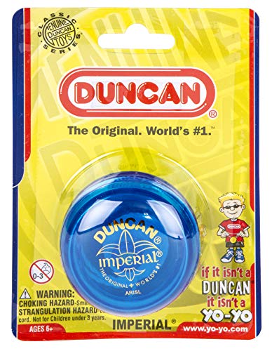 duncan toys imperial yo-yo beginner yo-yo with string steel axle and plastic body blue