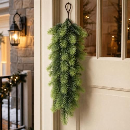 2 Pack Christmas Garland 23.62 Inch Artificial Cedar Greenery Garland - image 6