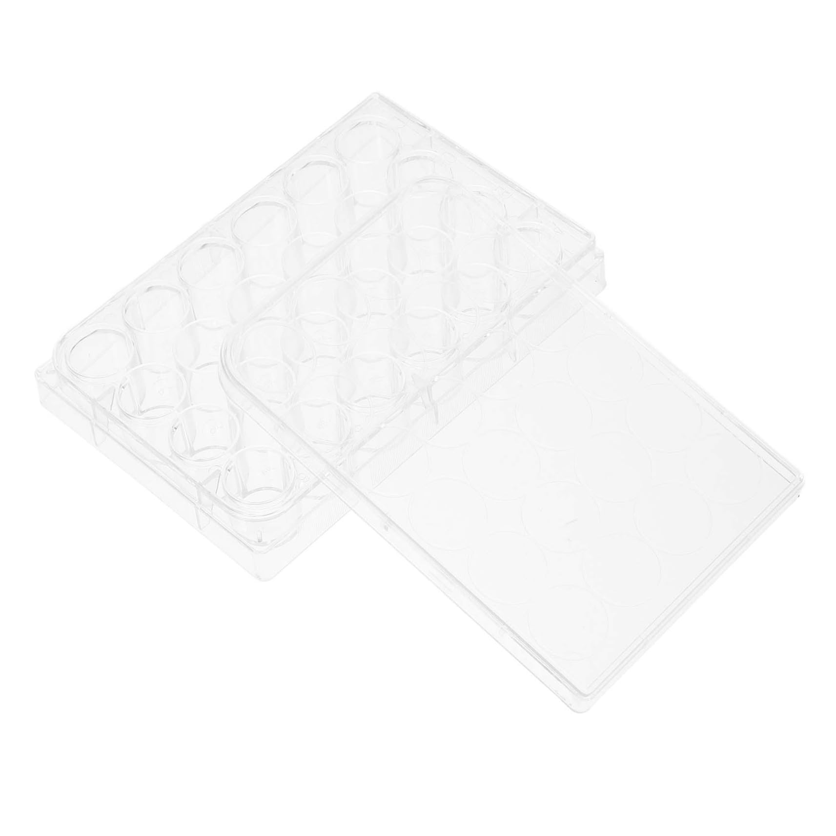 TIDTALEO Lab Cell Culture Plate 24 Well Tissue Culture Tray Sturdy Lab Plate Lid