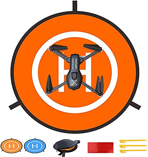 Large Drone Landing Pads, 32inch/81cm Waterproof Universal Landing Pad for Limitless 3 Drone & All Other Top Hobby Drones, Double Sided Portable Durable Fast-Folding Landing mat with Carrying Case