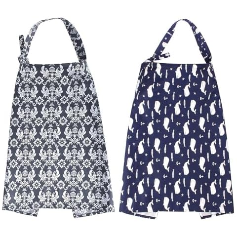 UHINOOS 2Pack Nursing Cover for Breastfeeding Grey and Blue Cover