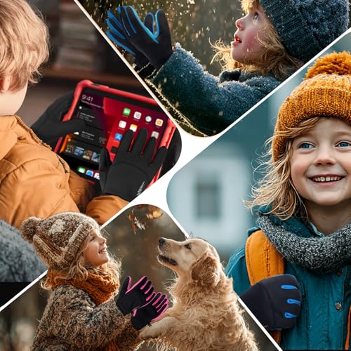 Image of rivmount Kids Warm Winter Gloves Touchscreen Water-Resistant Cycling Running Skiing in Outdoor Cold Weather for Boy Girl
