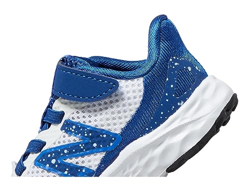 Image of New Balance Kid's Fresh Foam Arishi V4 Hook & Loop Running Shoe, White /Night Sky /Marine Blue, 4 XW Infant