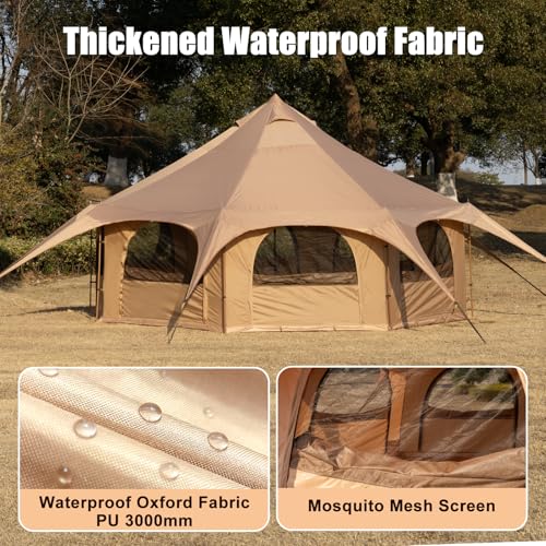 Bell Tent with Stove Jack, 6-10 Person 4 Season Glamping Tent - Image 3