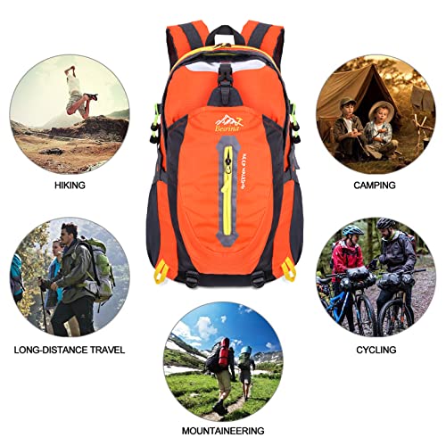 Besrina 40L Lightweight Hiking Backpack, Multi-functional Water-resistant Casual Camping Trekking Rucksack for Cycling Travel Climbing Mountaineer Outdoor Sport