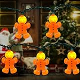 8.5Ft Christmas Gingerbread Men String Lights Christmas Decorative Lights with 10 Orange Gingerbread Men Lights, Plug in Gingerbread Fairy Lights for Xmas Tree, Kids, Bedroom, Winter Holiday Party