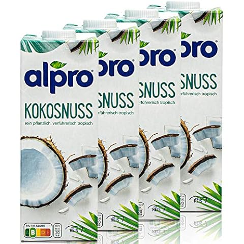 Alpro - 4er Pack Kokosnussdrink Original 1 Liter - Kokosnuss Kokos Drink 100 % pflanzlich Cover
