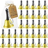 144 Pcs Wedding Party Favors Bulk for Guest Wedding Kissing Bells for Ringing Wedding Reception Party Supplies Kissing Bells for Weddings Bell to Ring with Kraft Tags Cards and Organza Bags (Gold)