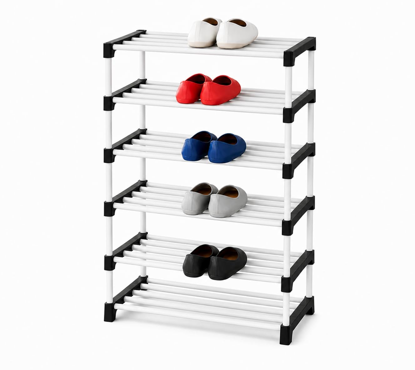 Plastic Shoe Rack for Home, Stackable Footwear Storage Shelf (6) | Stackable Plastic Shoe Rack for Home Storage-image-38