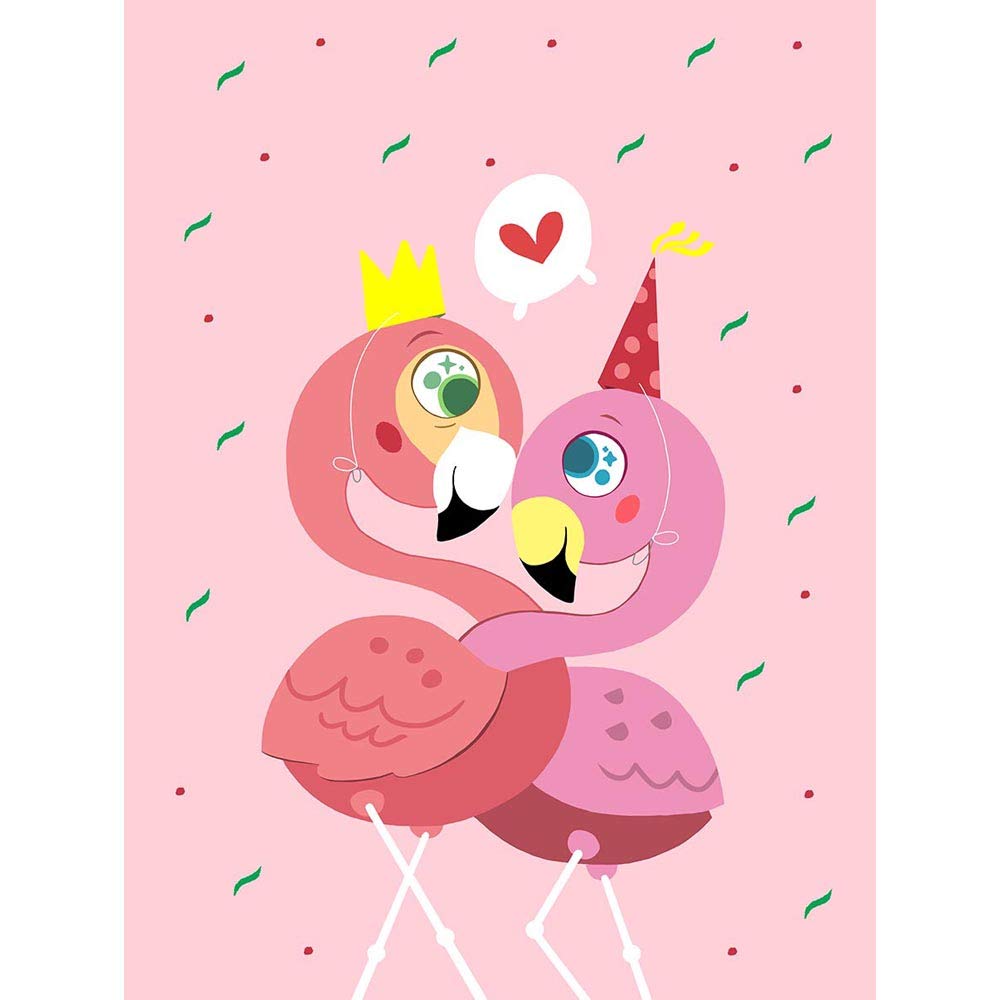 Wee Blue Coo Kawaii Flamingo Love Unframed Wall Art Print Poster Home Decor Premium