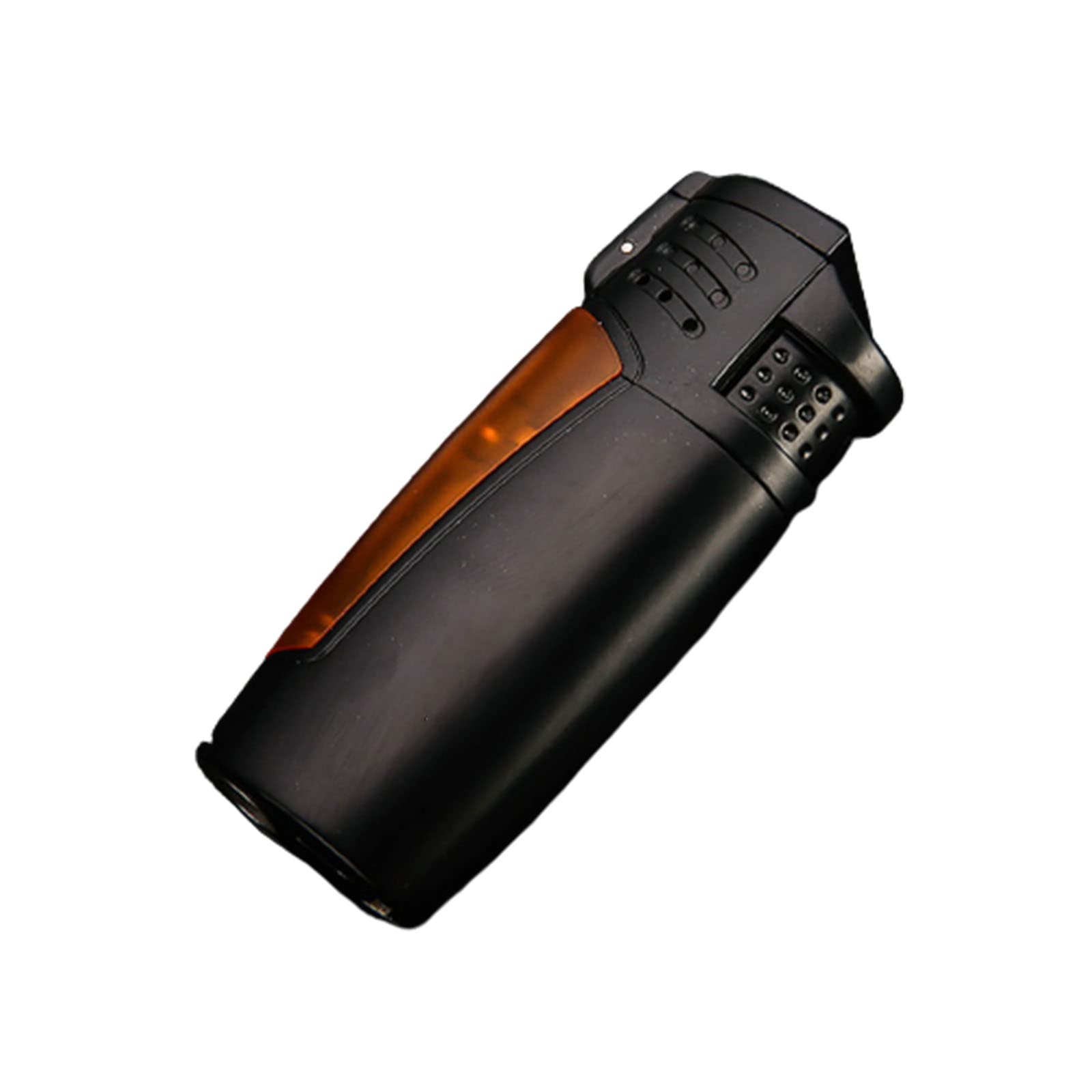 Encendedor Multifunción Jet Torch Encendedor de Butano 3 Llama Azul Material Metálico con Cortapuros Ventana Visible Sin Combustible,Black