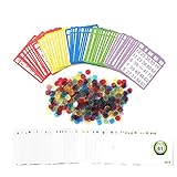 Yuanhe Bingo Cards Game Set - Includes 50 Bingo Cards,500 Colorful Transparent Bingo Chips and Deck of Calling Cards, Great for Adults Kids Family Game Nights, School Classroom Activity, Bingo Parites